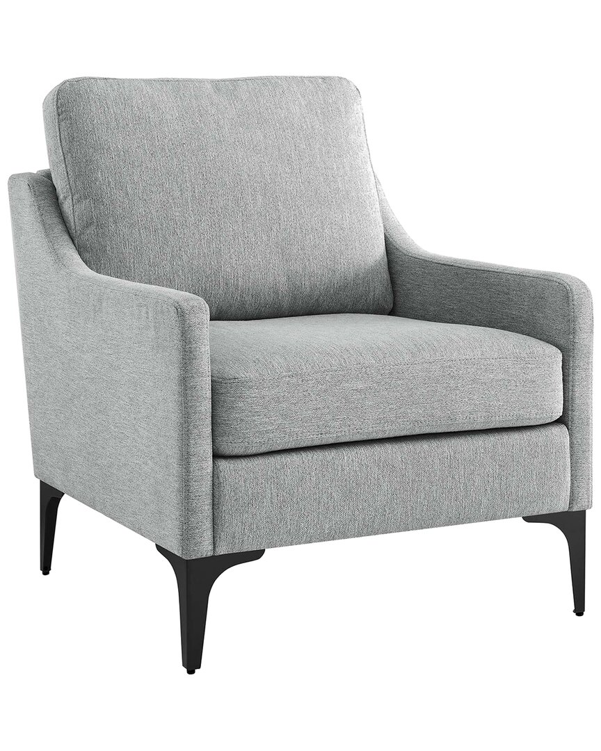 Modway Corland Upholstered Fabric Armchair In Grey