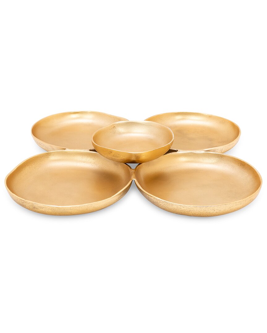 Alice Pazkus Metal 5 Cluster Bowl In Gold