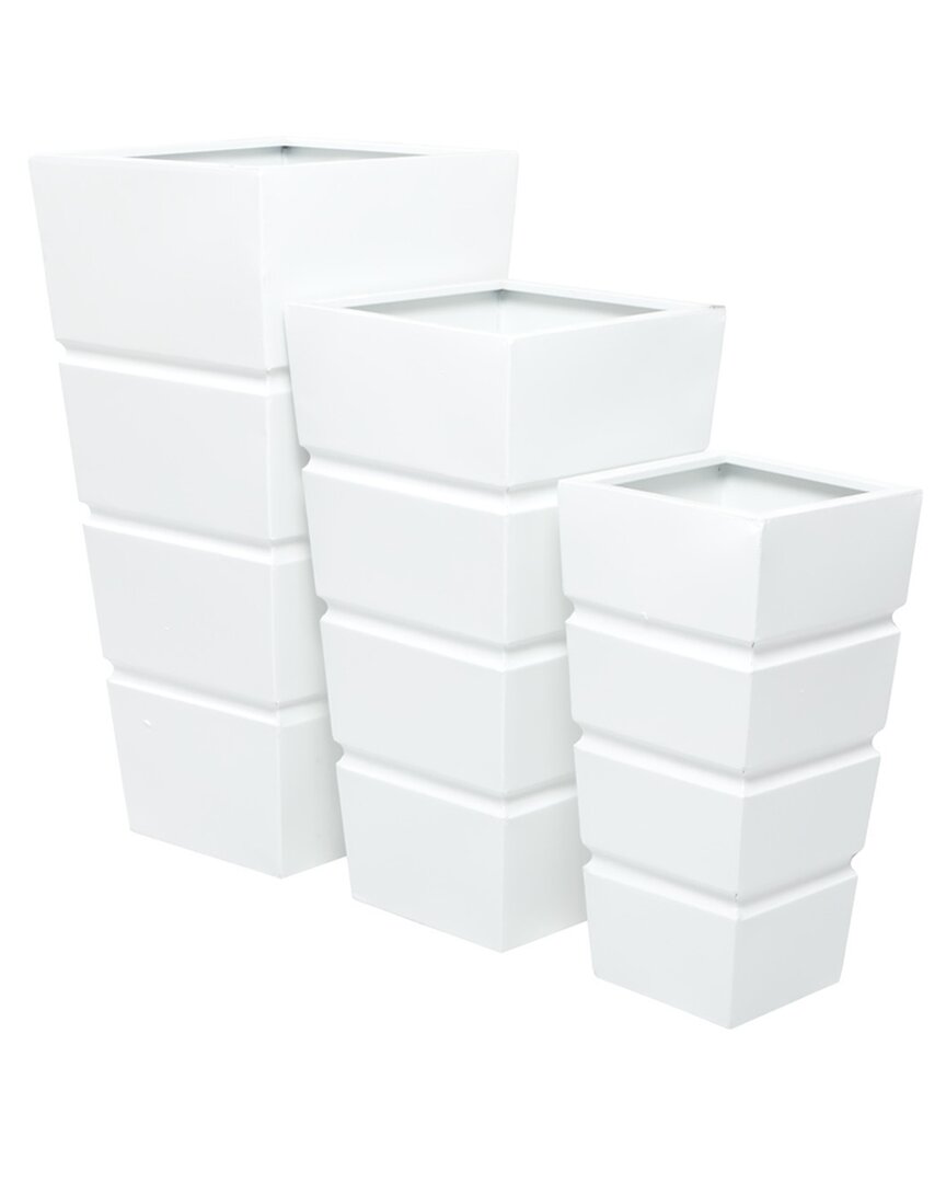 Peyton Lane Set Of 3 Planter In White