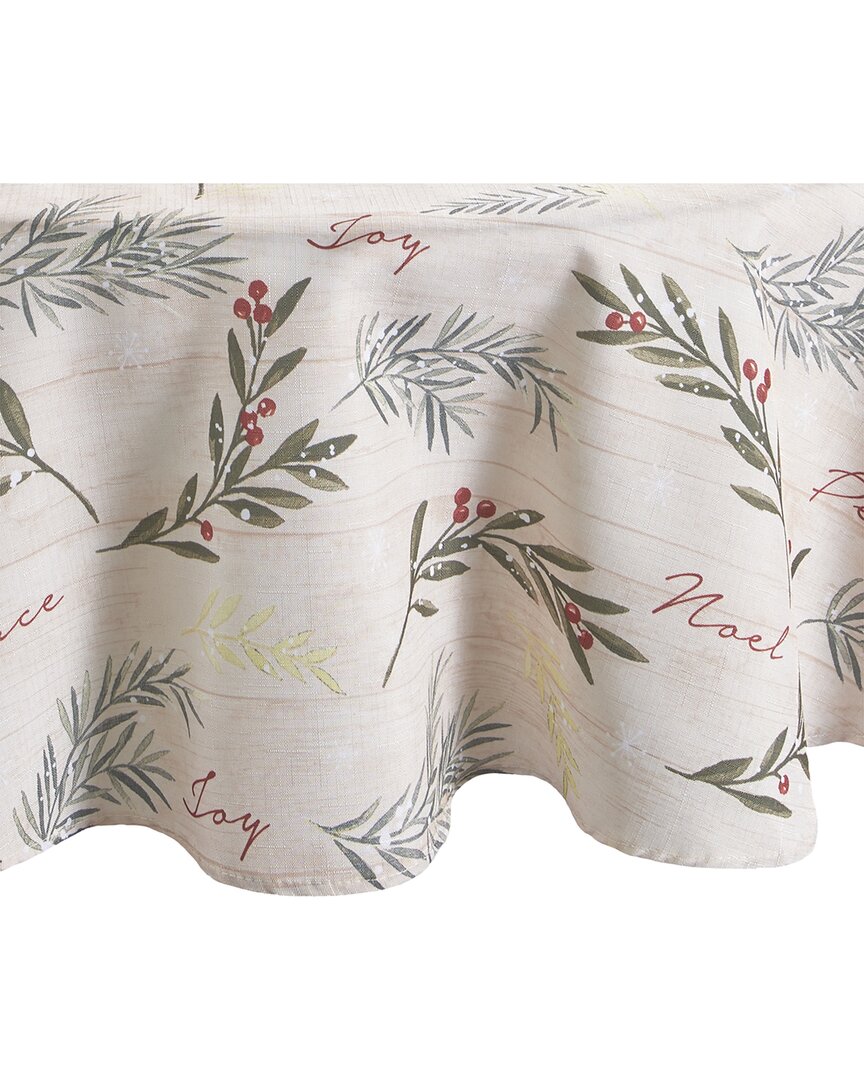 Elrene Home Fashions Holiday Tree Trimmings Tablecloth -round In White