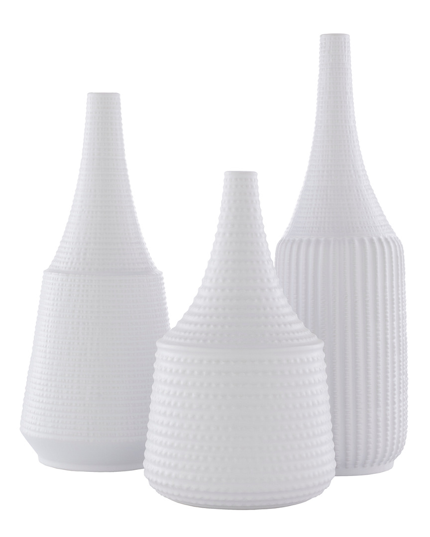Surya Ikon Collection Vase Set In White