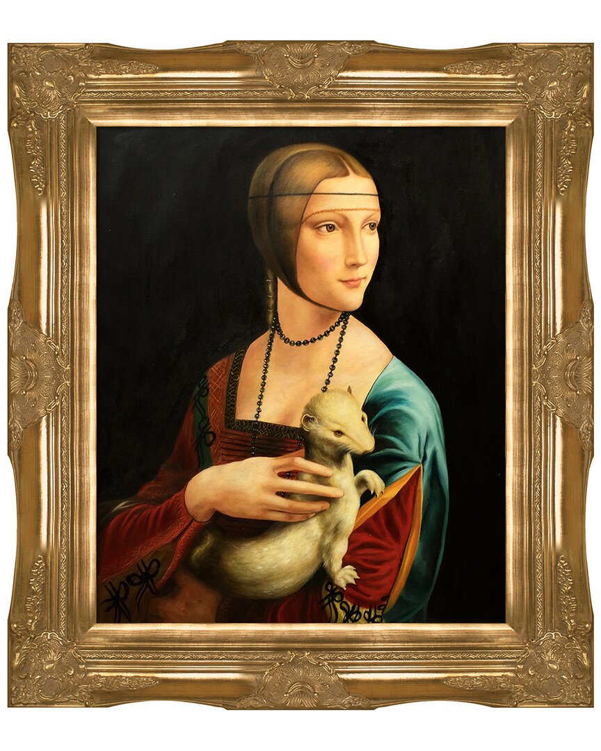Overstock Art La Pastiche Lady With An Ermine Framed Wall Art By Leonardo Da Vinci In Multicolor