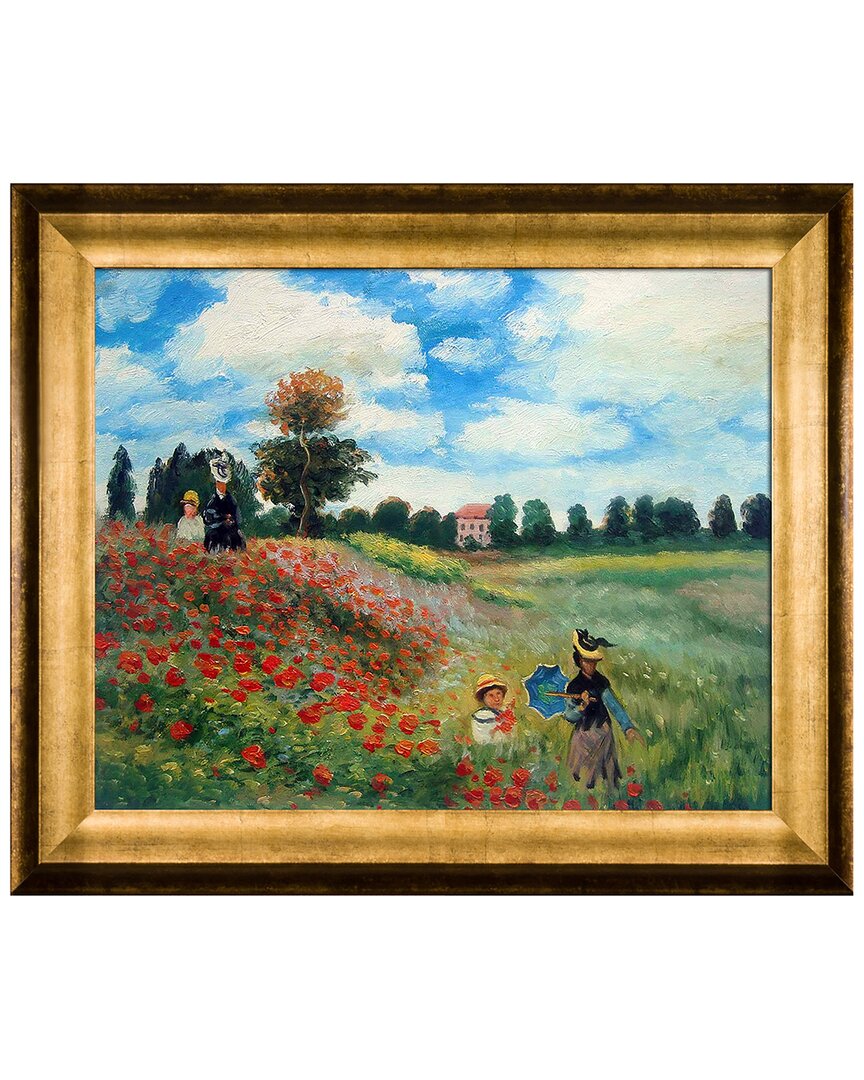 Overstock Art La Pastiche Poppy Field In Argenteuil Framed Wall Art By Claude Monet In Multicolor