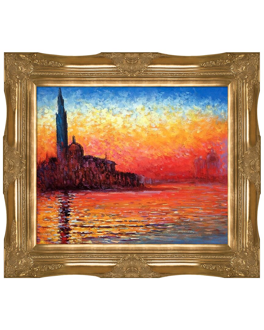 Overstock Art La Pastiche San Giorgio Maggiore By Twilight Framed Wall Art By Claude Monet In Multicolor