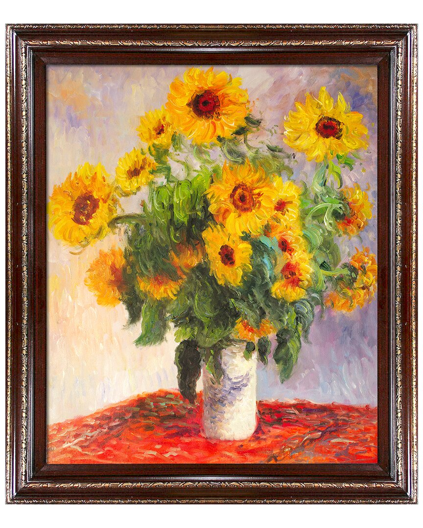 Overstock Art La Pastiche Sunflowers Framed Wall Art By Claude Monet In Multicolor