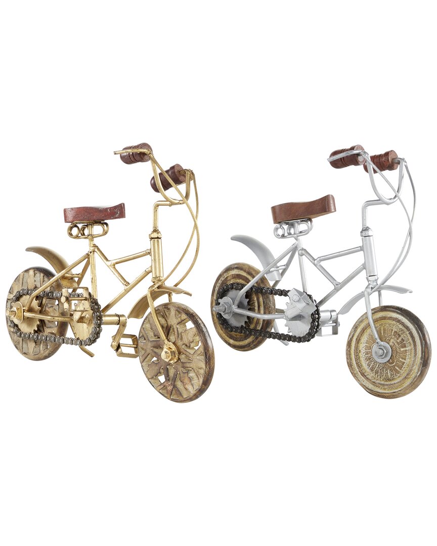 Peyton Lane Set Of 2 Vintage Bicycle Metal Sculpture In Multi