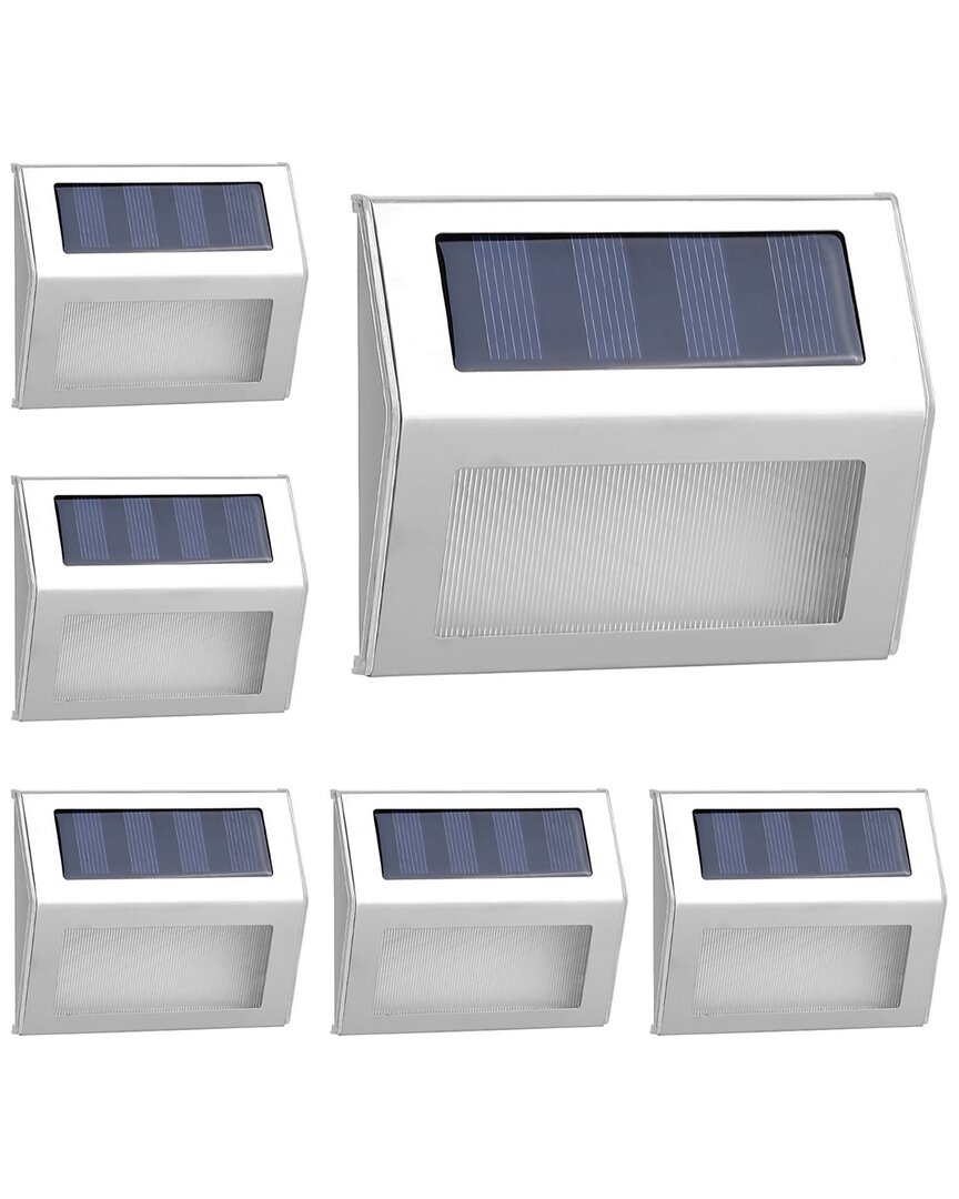 Shop Fresh Fab Finds 6 Packs Solar Step Lights Stainless Steel Outdoor Solar Deck Lights