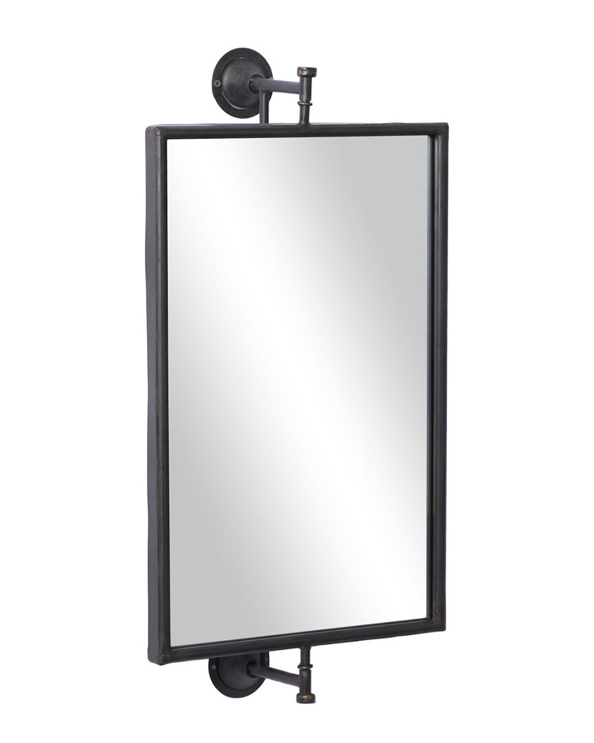 Peyton Lane Wood Industrial Wall Mirror In Black