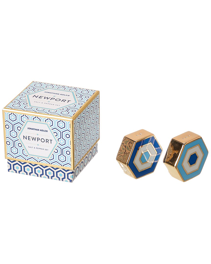Jonathan Adler Newport Salt And Pepper Set In Blue