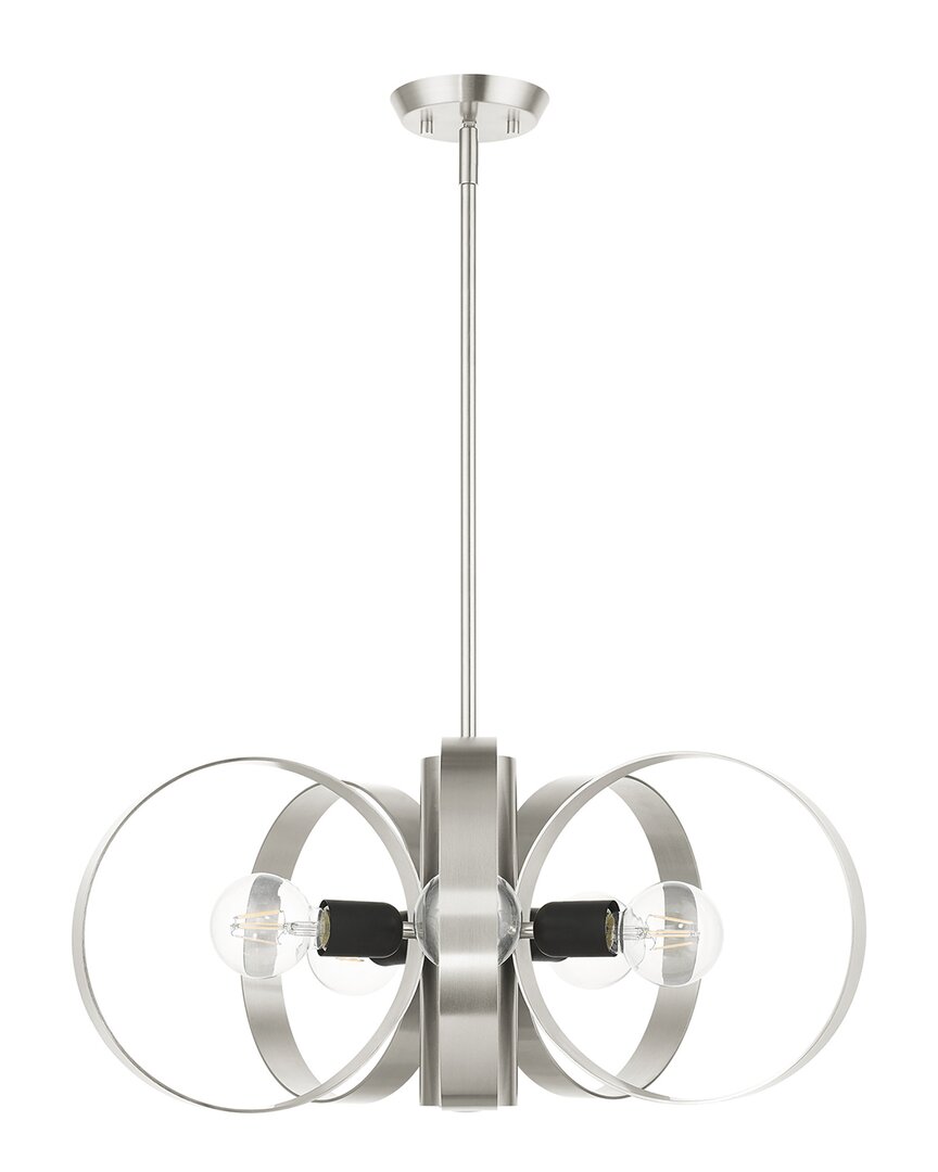 Livex Lighting Modesto Nickel 6 Light Chandelier In Nickel