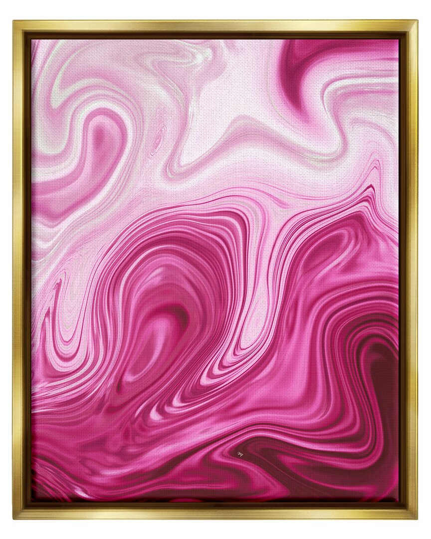 Stupell Pink Marble Abstract Swirls Framed Floater Canvas Wall Art By Martina Pavlova