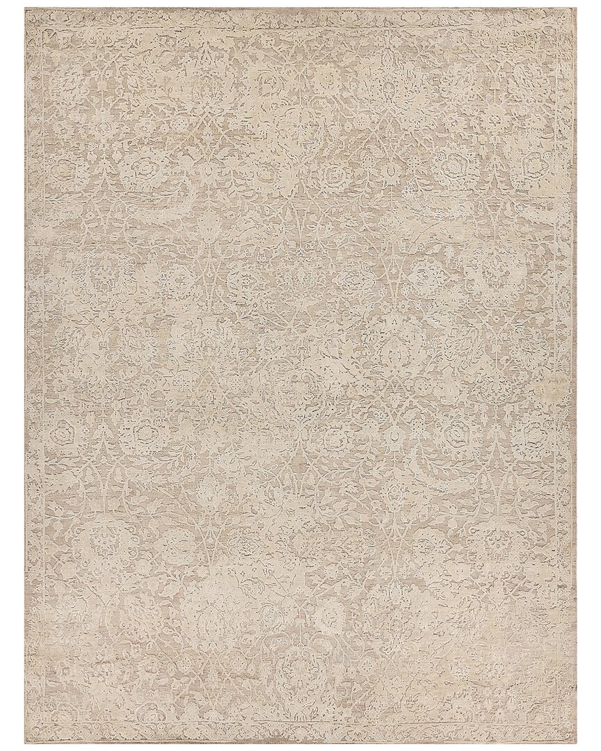 Exquisite Rugs Meena Hand-knotted New Zealand Wool & Silk-blend Rug In Ivory