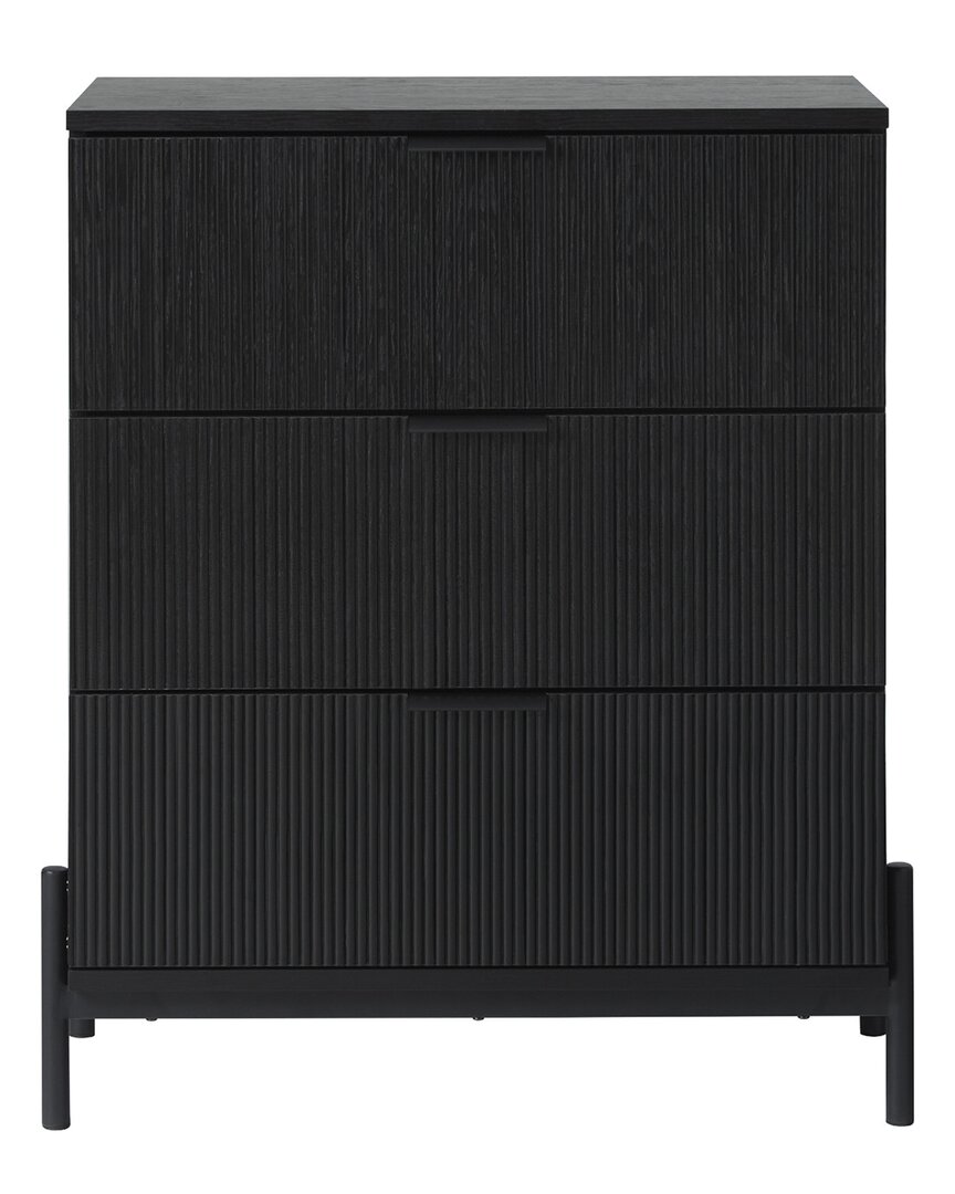 WALKER EDISON WALKER EDISON MID-CENTURY 3-DRAWER CHEST WITH REEDED DRAWER FRONTS