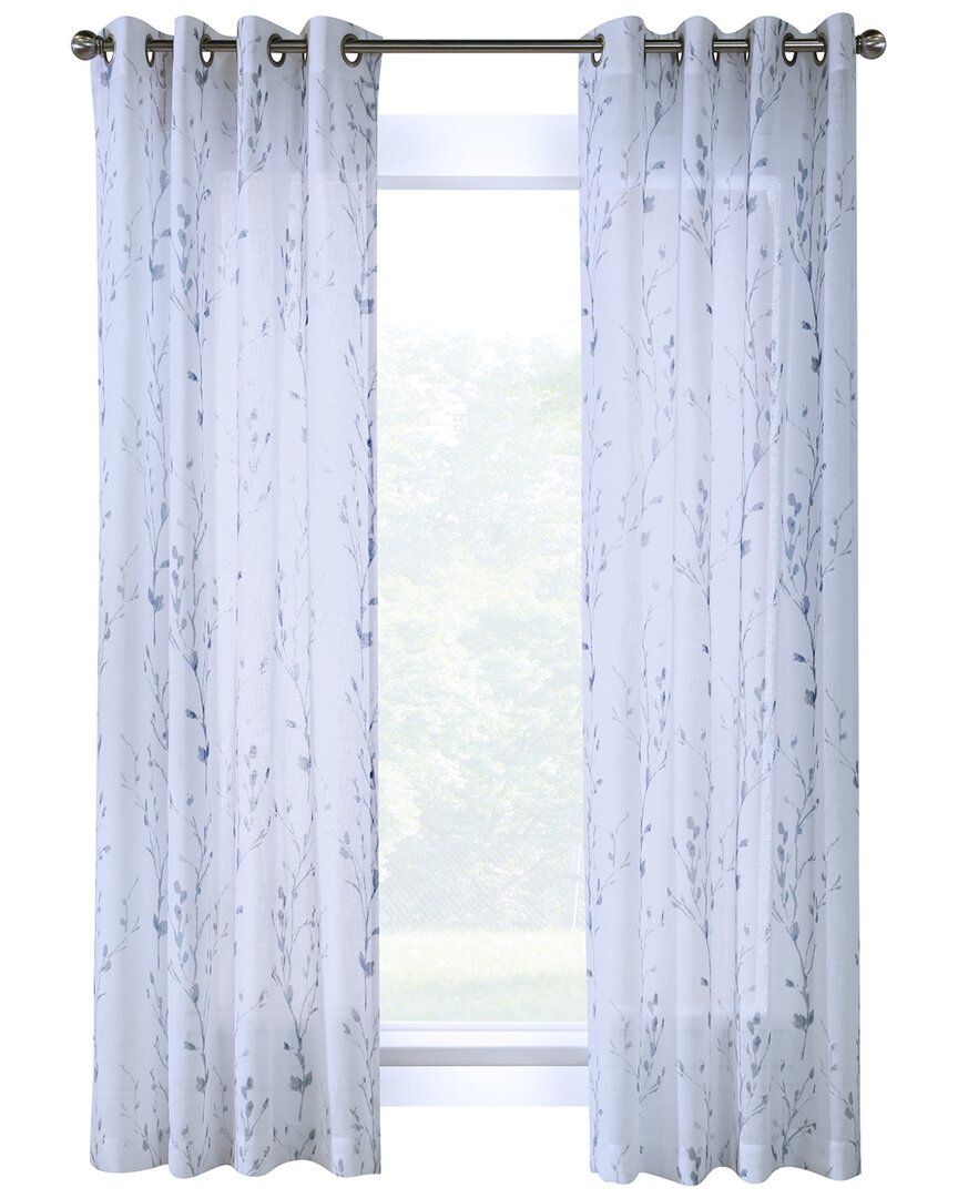 Habitat Primavera Faux Linen Grommet Semi-sheer Curtain Panel In White
