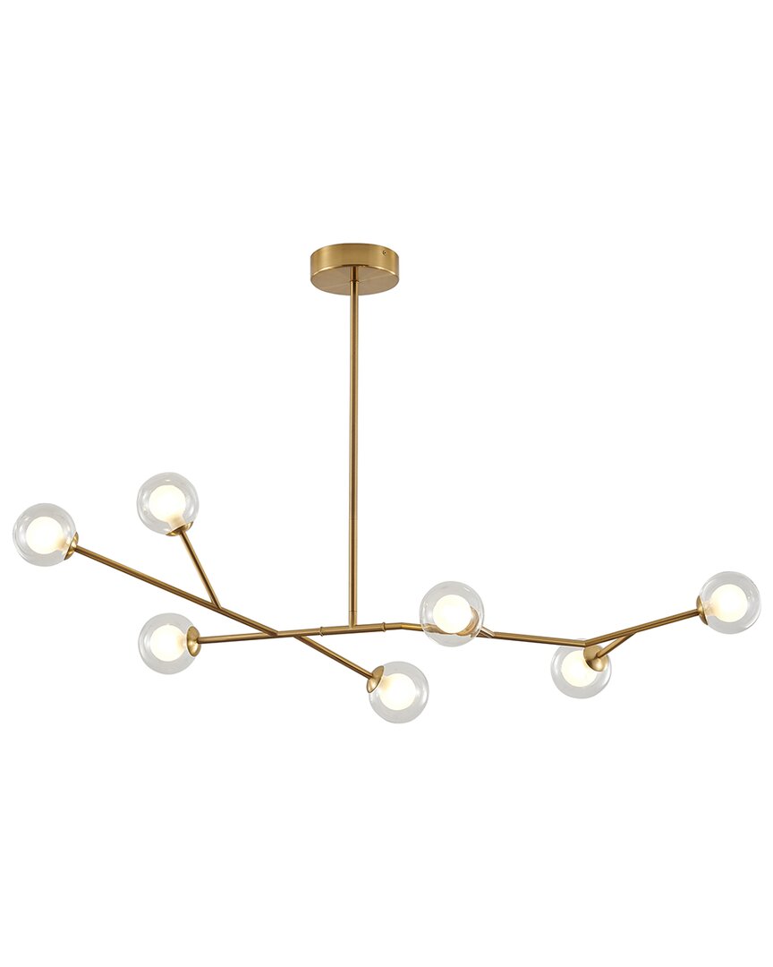 Bethel International Steel Chandelier With Glass Shades