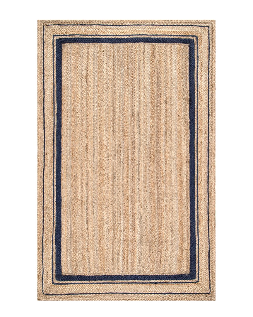 Nuloom Braided Rikki Border Jute Rug In Navy ModeSens