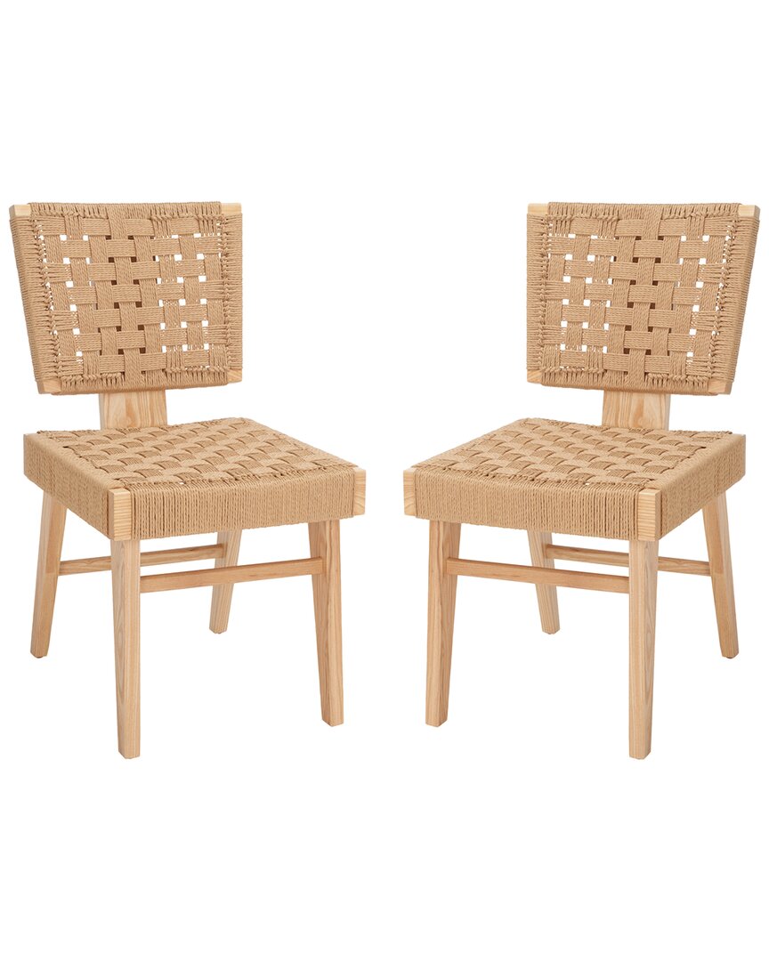 Safavieh Couture Susanne Set Of 2 Woven Dining Chairs In Natural