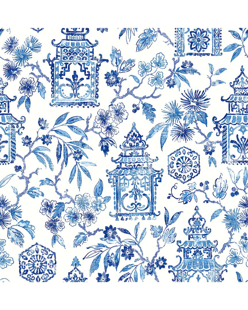 NUWALLPAPER NUWALLPAPER BLUE DANSON PEEL & STICK WALLPAPER