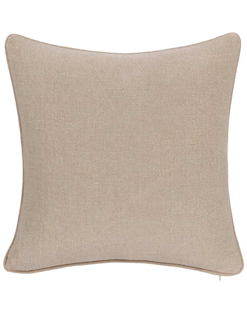 Classic Home Overdyed & Stonewashed Bedford Linen Throw Pillow In Sand