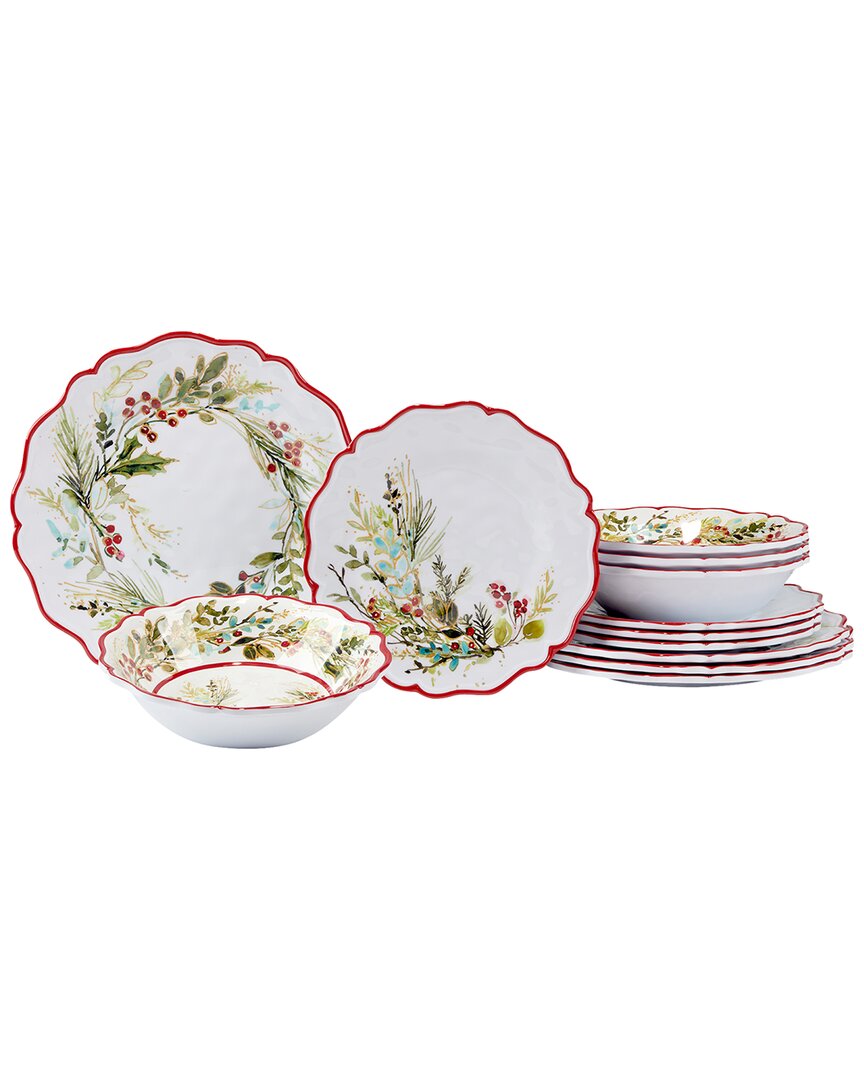 Certified International Christmas Gatherings 12pc Melamine Dinnerware Set