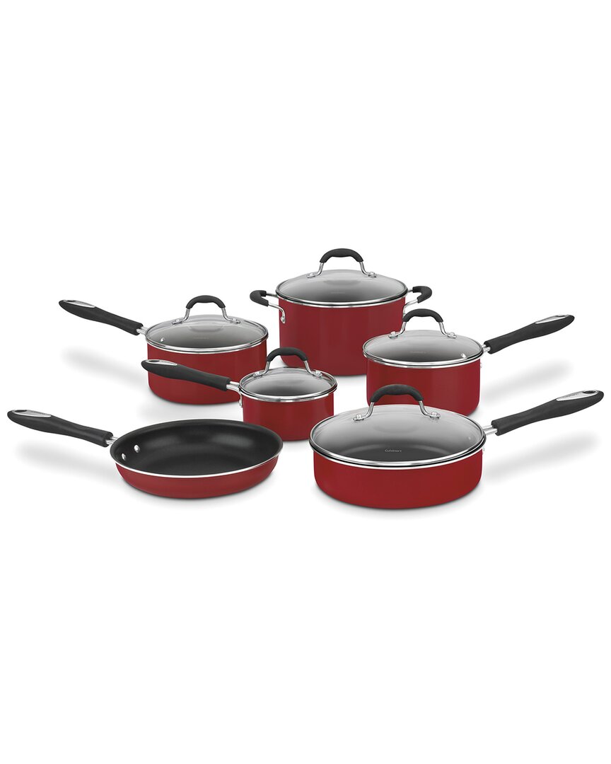 Cuisinart Aluminum 11pc Cookware Set In Red