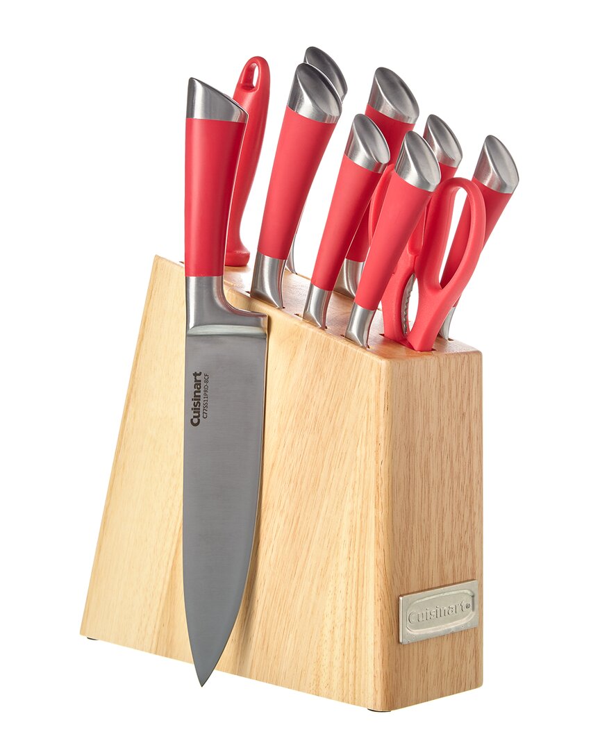 Cuisinart Stainless Steel 11pc Knife Block Set In Red