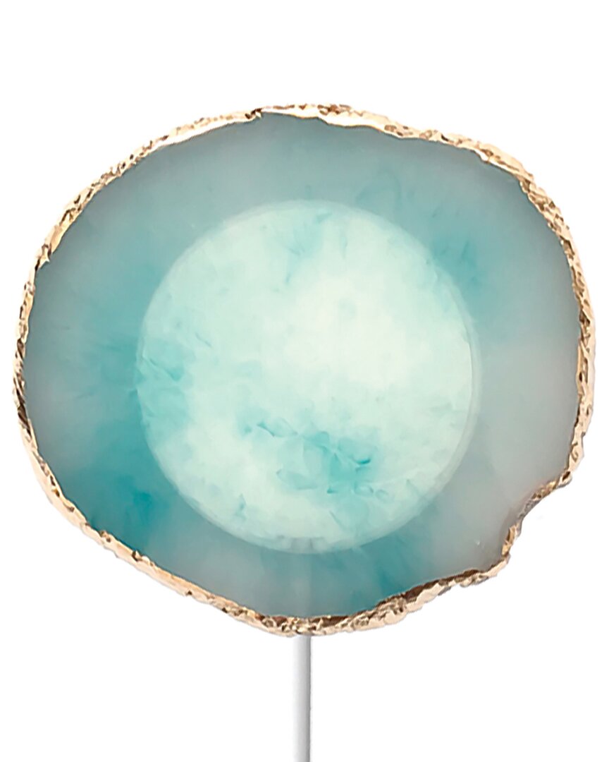 Phunkee Tree Agate Crystal Wireless Charging Pad In Blue