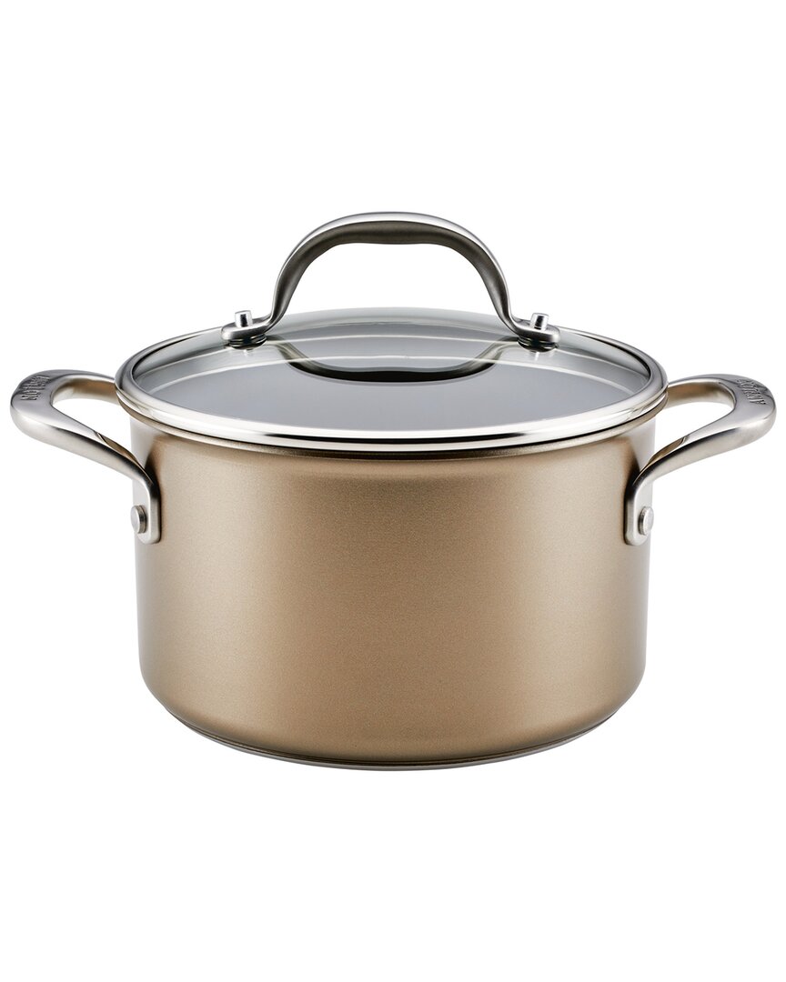 Anolon Ascend Hard Anodized Nonstick 4qt Saucepot With Lid In Bronze