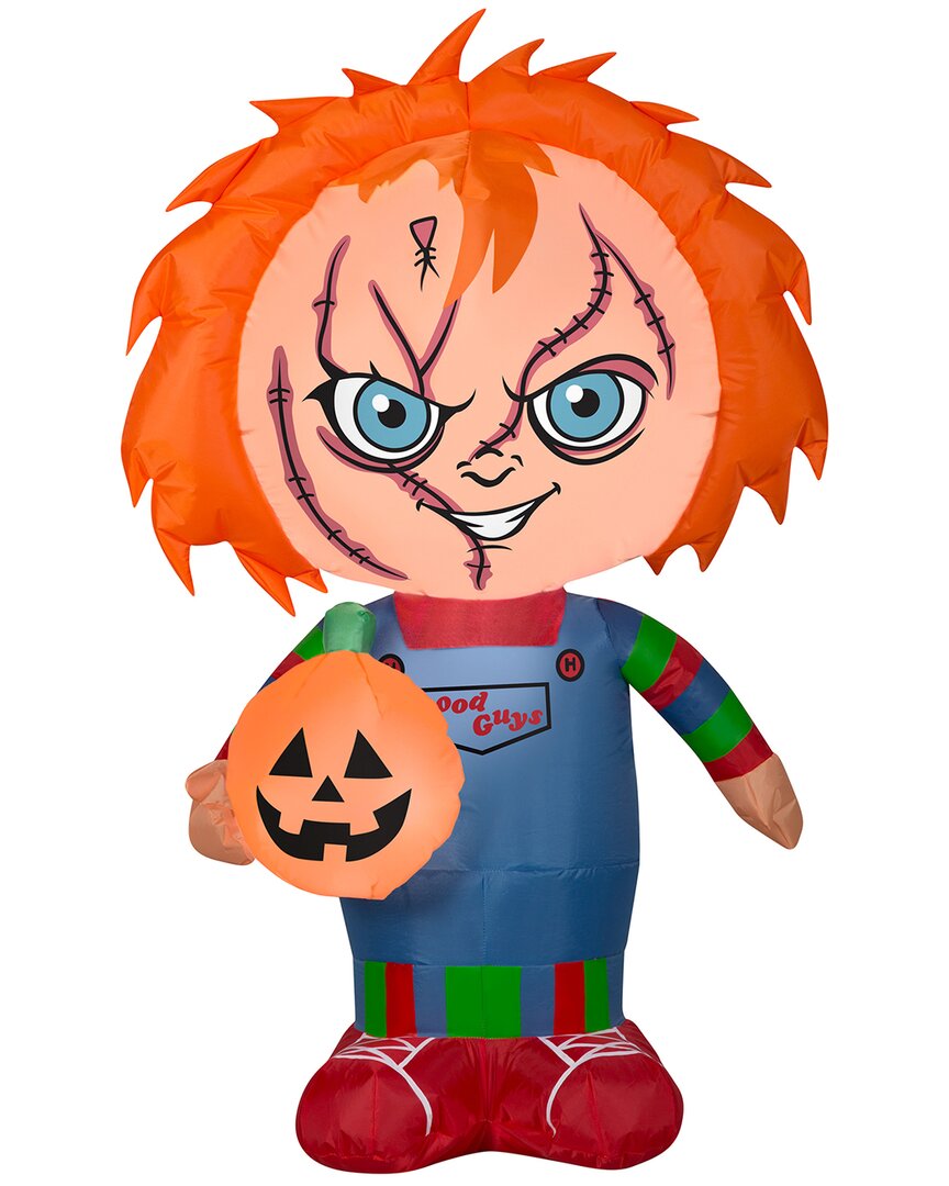 National Tree Company 42in Inflatable Halloween Chucky From Childs Play In Orange