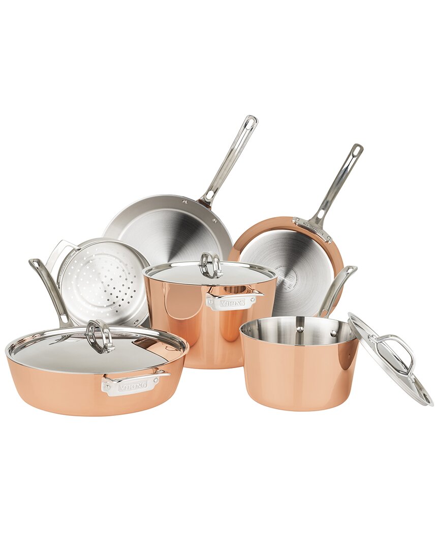 Viking Contemporary 4-ply 9pc Cookware Set In Copper