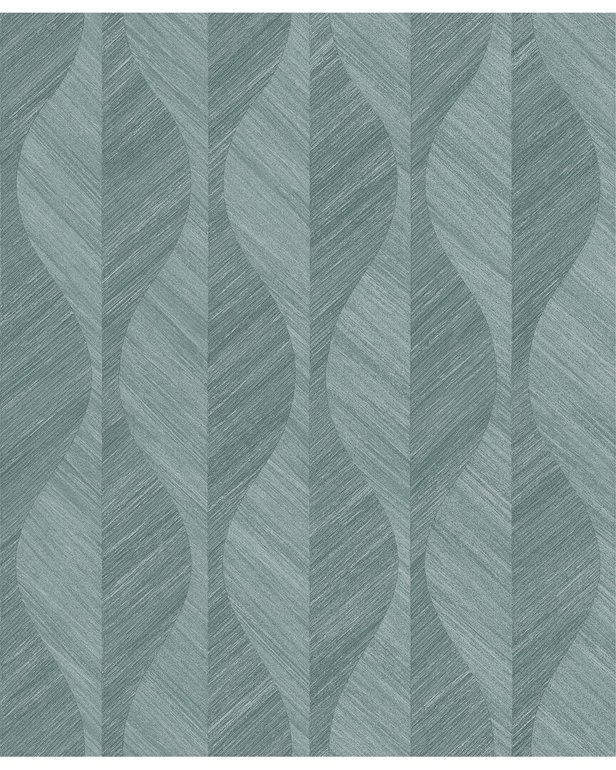 Brewster Oresome Teal Ogee Wallpaper In Multi