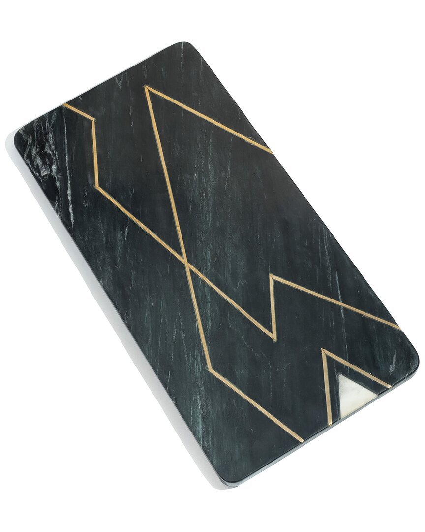 Tiramisu The Obsidian Elegance Marble Platter In Black