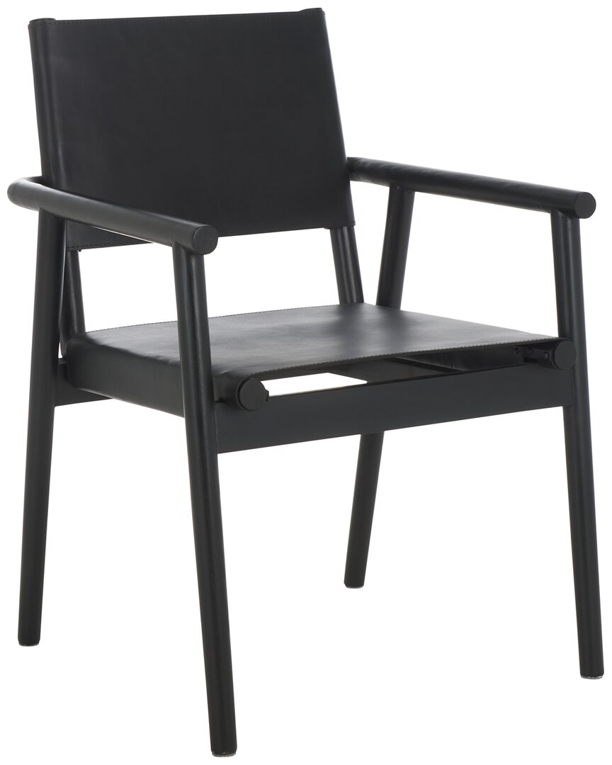 Safavieh Couture Hutson Leather Dining Chair In Black