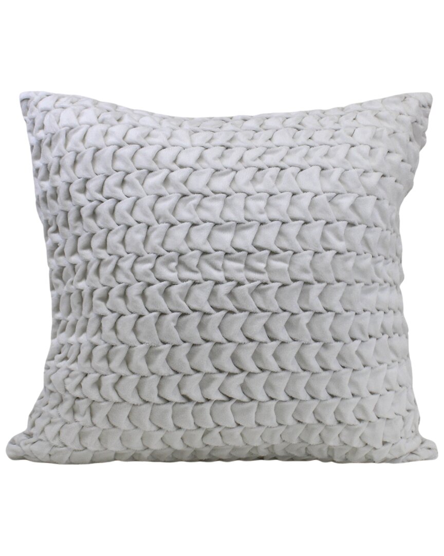 Harkaari Velvet Textured Elegant Holiday Pillow In White