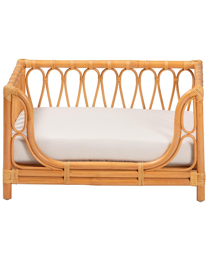 Baxton Studio Kierra Bohemian Rattan Pet Bed