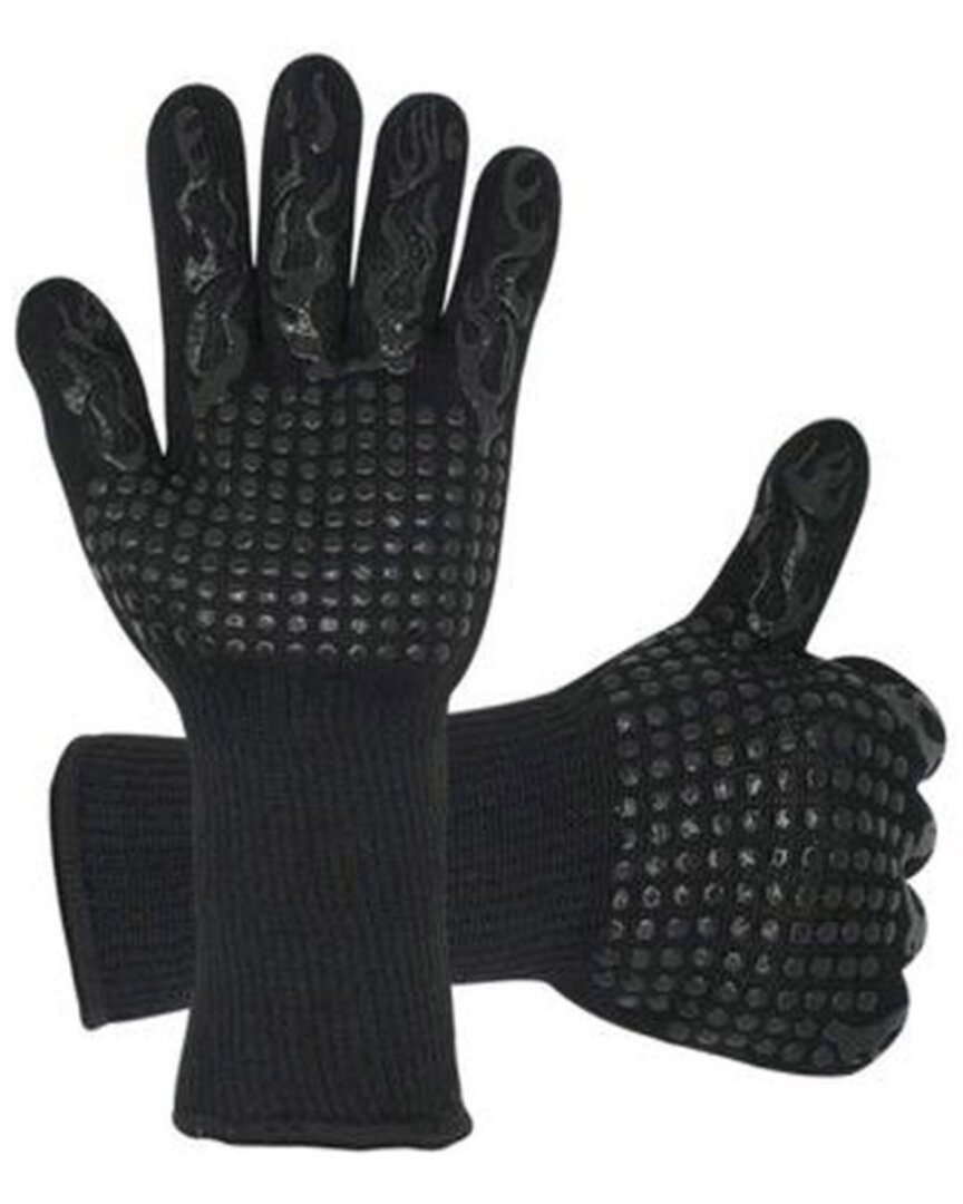 3p Experts Heat Resistant Bbq Gloves In Black