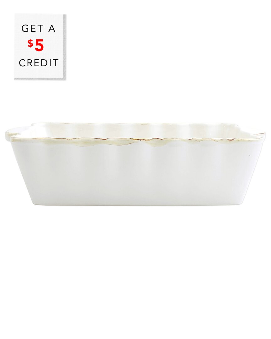 Vietri Italian Bakers Medium Rectangular Baker With $5 Credit In White