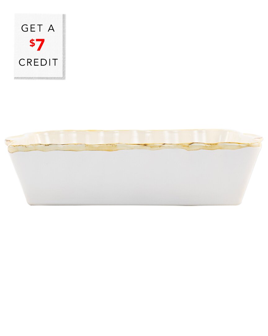 Vietri Italian Bakers Large Rectangular Baker With $5 Credit In White