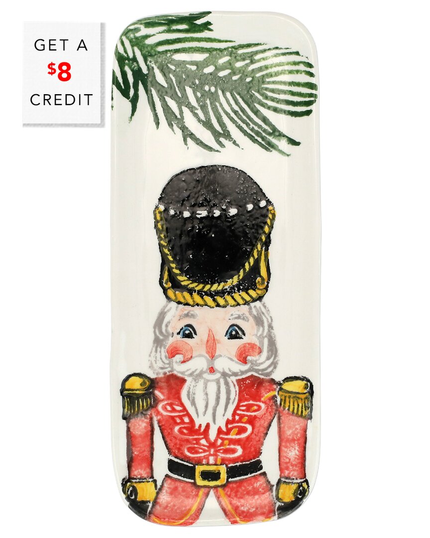 Vietri Nutcrackers Narrow Rectangular Tray With $8 Credit In Multicolor