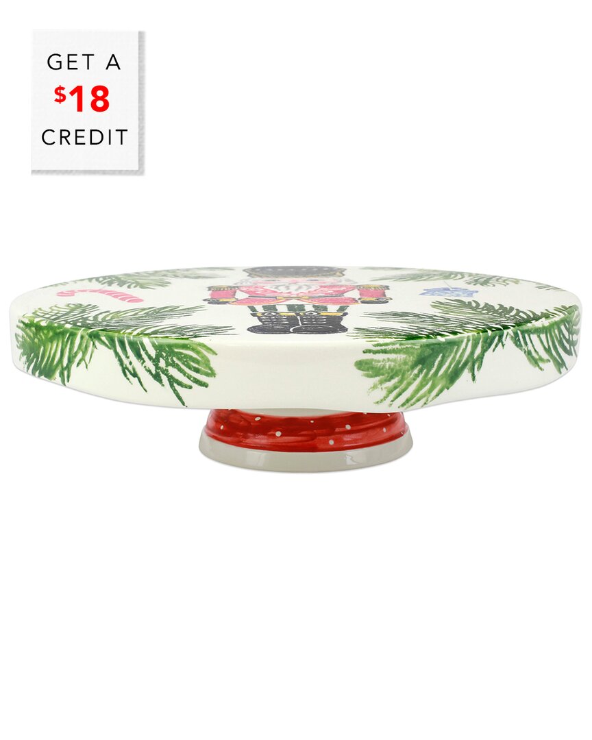 Vietri Nutcrackers Cake Stand In Red