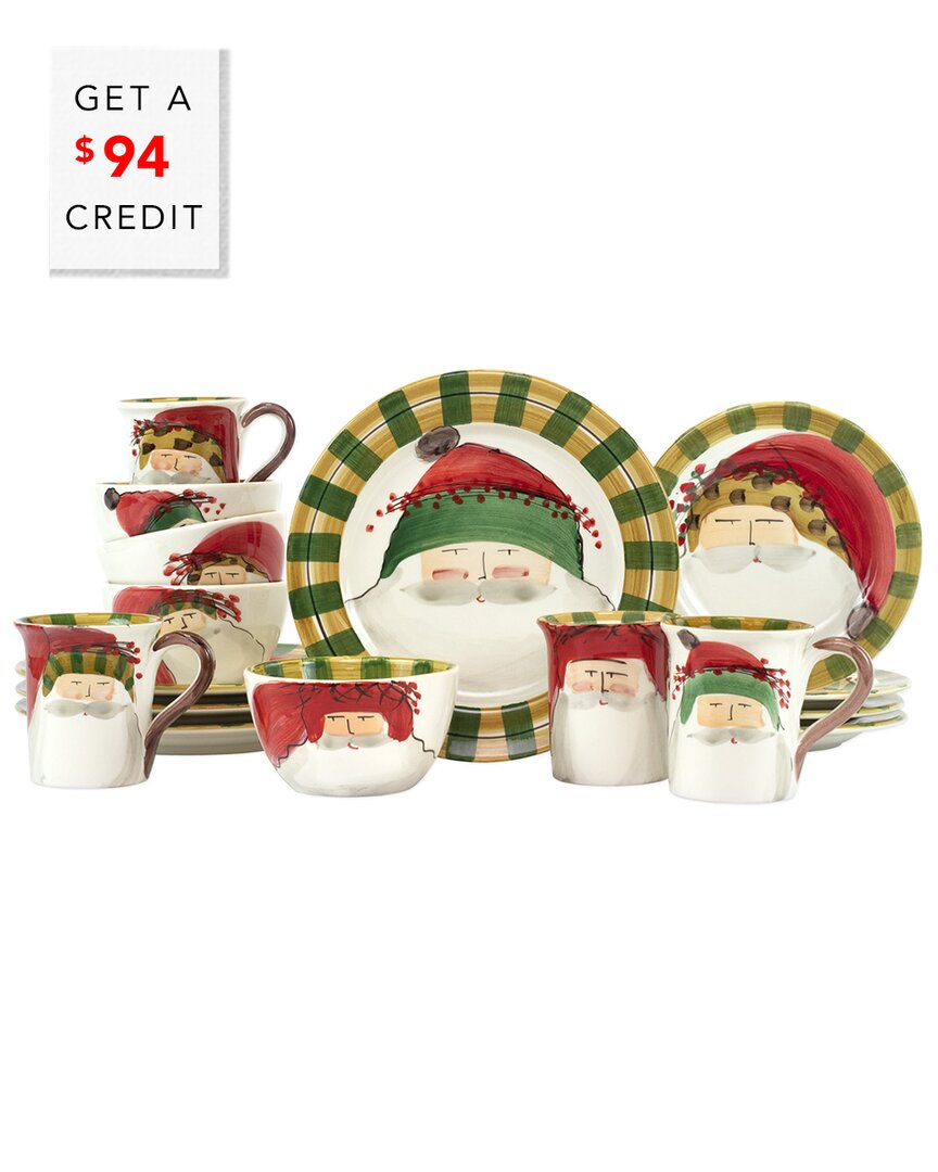 Vietri Old St. Nick Assorted 18pc Place Setting With $94 Credit In Multi