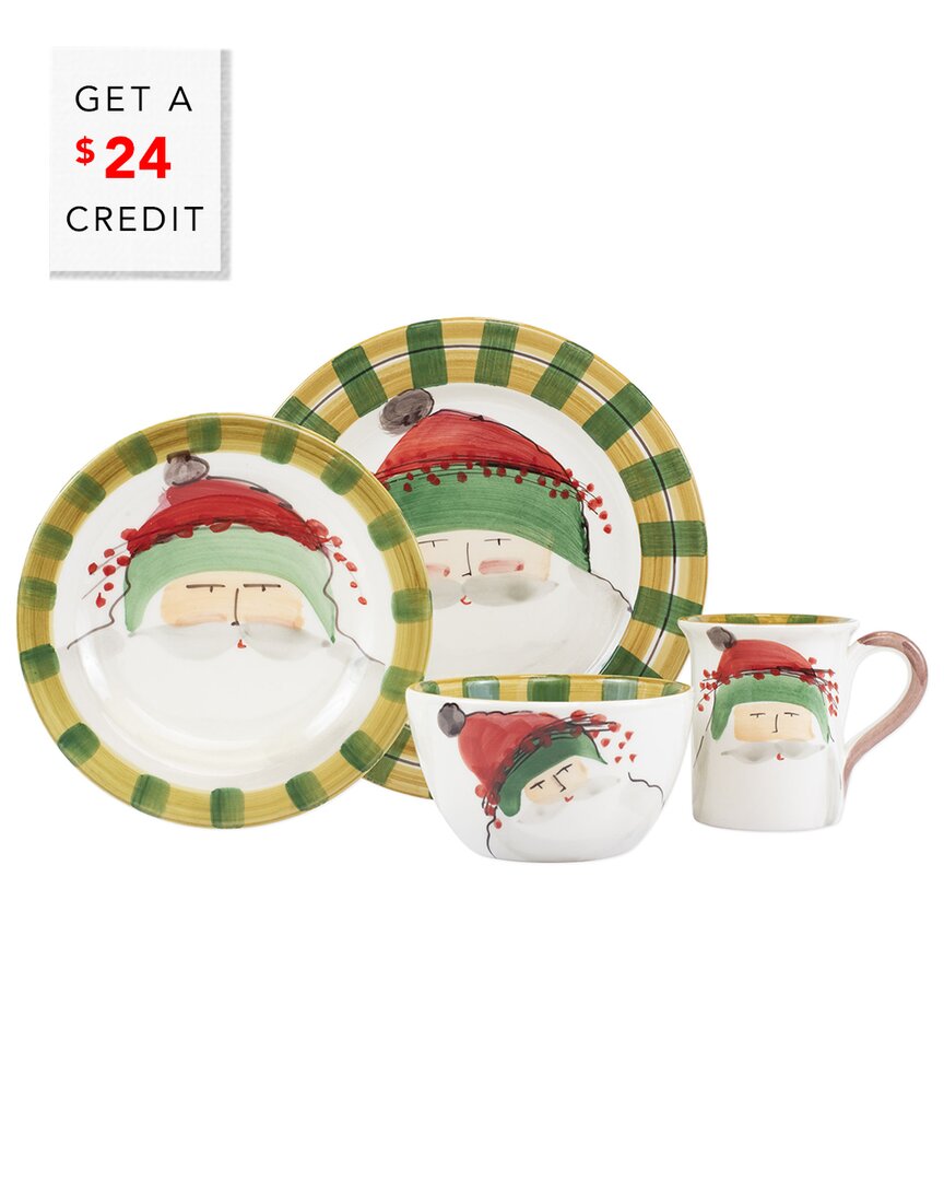 Vietri Old St. Nick 4pc Place Setting With $24 Credit In Multi