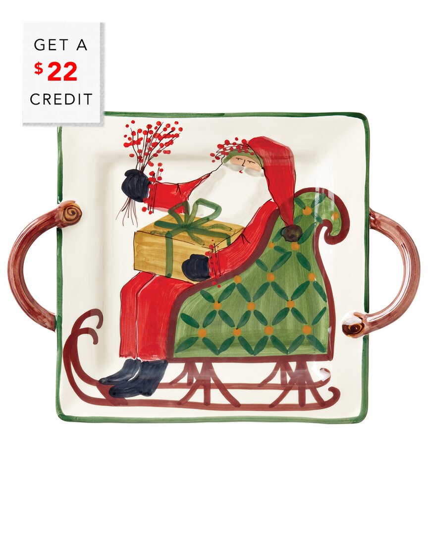Shop Vietri Old St. Nick Handled Square Platter With $22 Credit In Multi