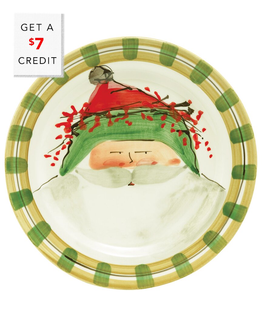 Vietri Old St. Nick Dinner Plate Green Hat In Multicolor