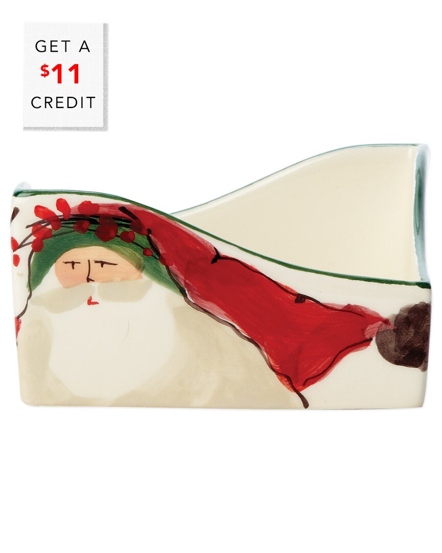 Vietri Old St. Nick Cocktail Napkin Holder In Multicolor