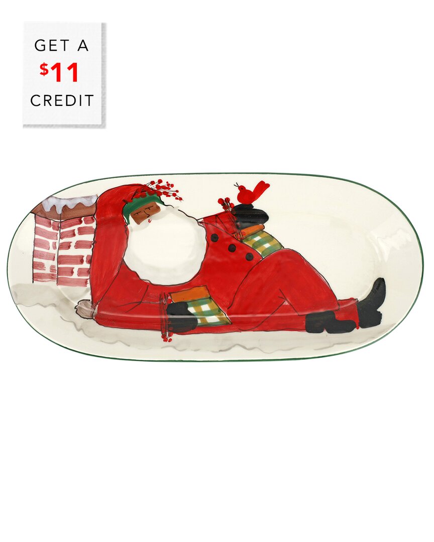 Vietri Old St. Nick Multicultural Small Oval Platter With $11 Credit In Multicolor