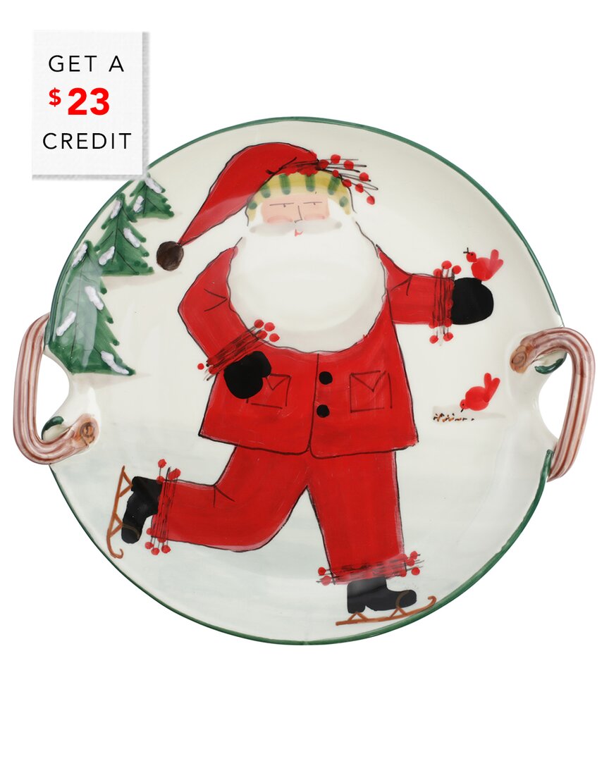 Shop Vietri Old St. Nick Handled Round Platter With $23 Credit In Multicolor