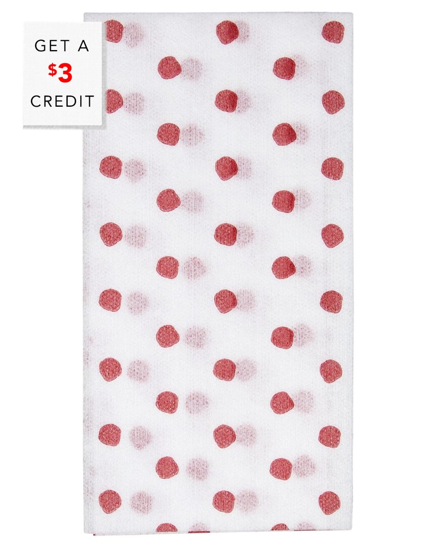 Vietri Papersoft Napkins Pack Of 50 Dot Red Guest Towels With $3 Credit