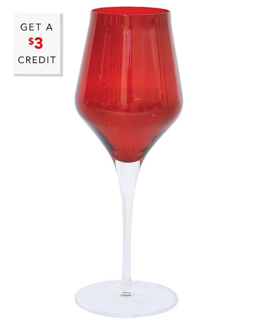 Shop Vietri Contessa Wine Glass With $3 Credit In Red