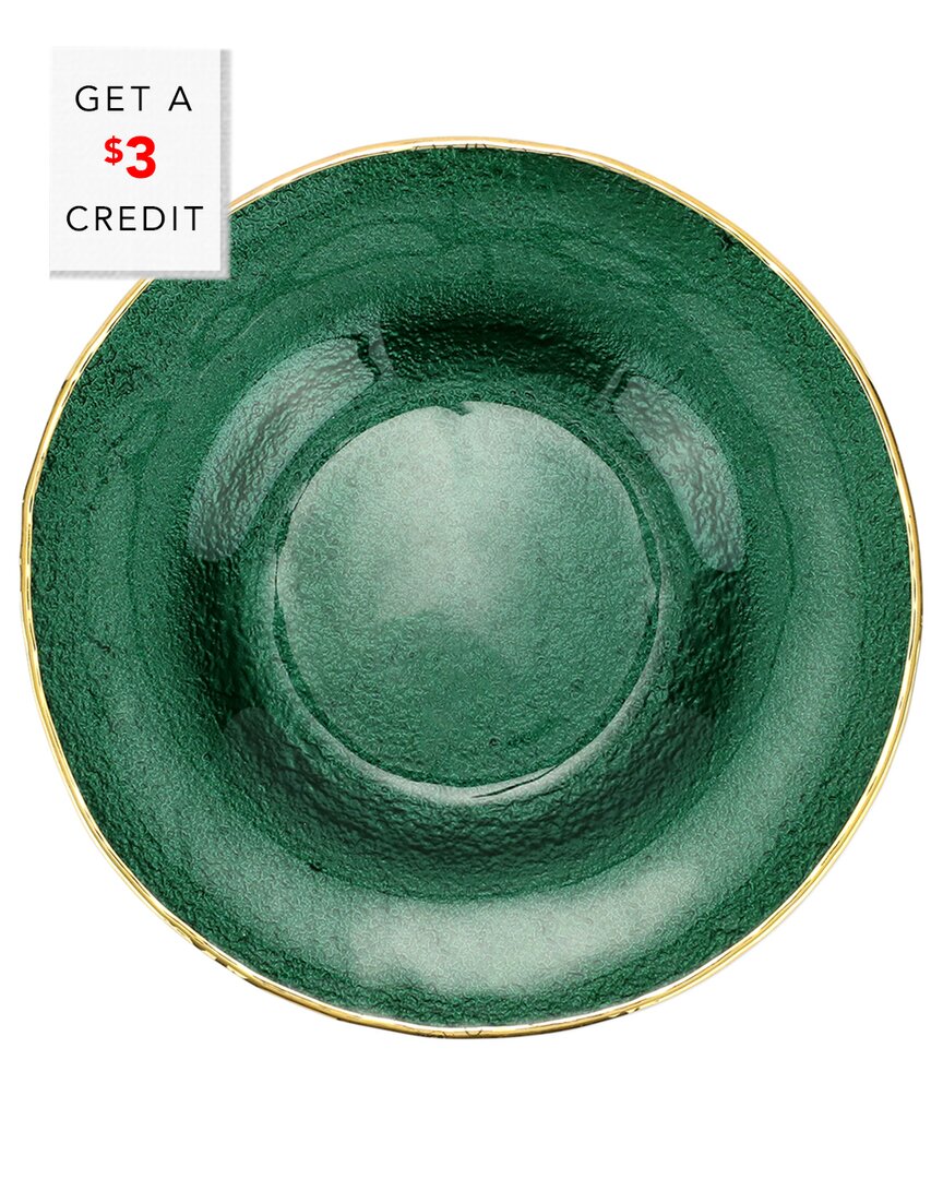 Shop Vietri Metallic Glass Salad Plate With $3 Credit In Green